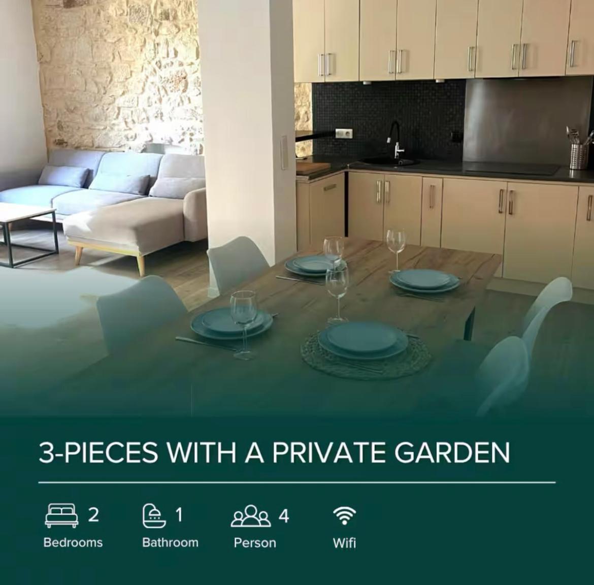 3-pieces Flat With Private Garden & Bbq Apartment *